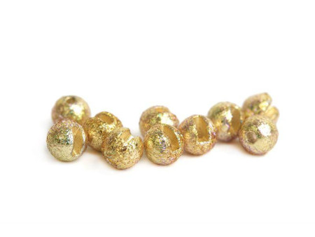 Gritty Slotted Tungsten Beads - Metallic Gold 4  mm