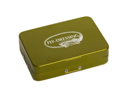 Fly Dressing Aluminium Box 6 Compartments - Olive