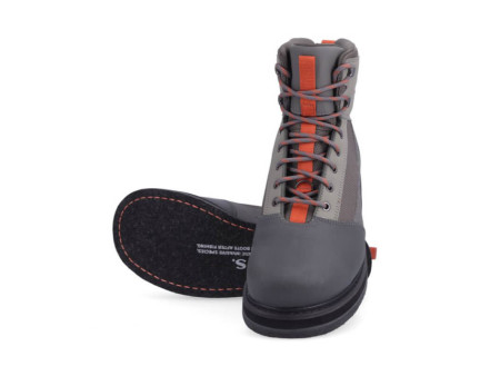 Simms Tributary Boot - Felt Basalt - Front and felt sole