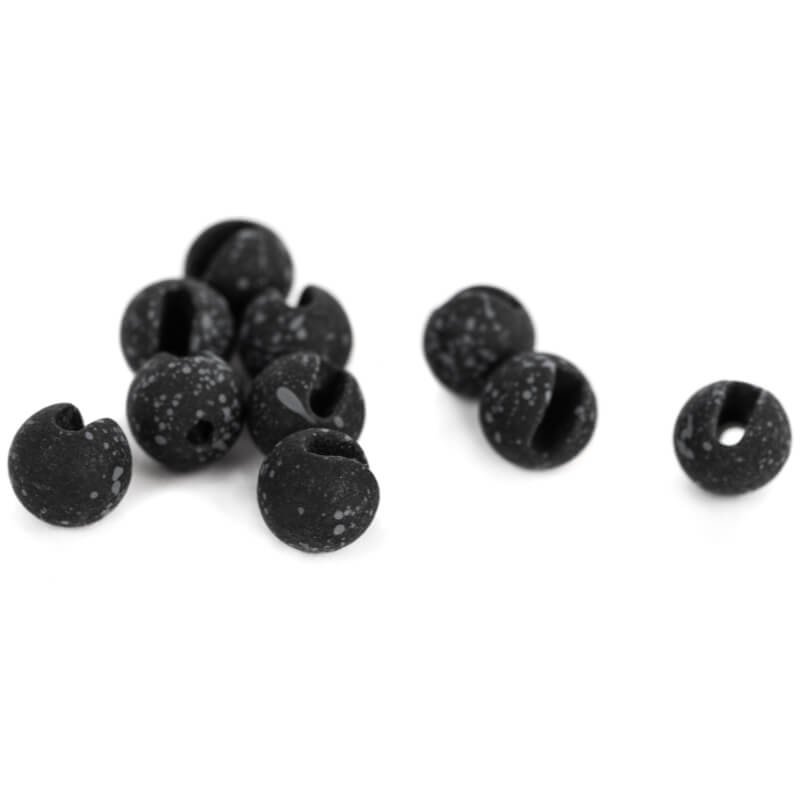 Mottled Tactical Slotted Tungsten Beads 4,5 mm - Midnight Black/White