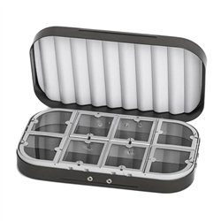 Fly Dressing Aluminium Box 8 Compartments - Grey
