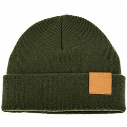 Ahrex Tight Knit Leather Patch Beanie