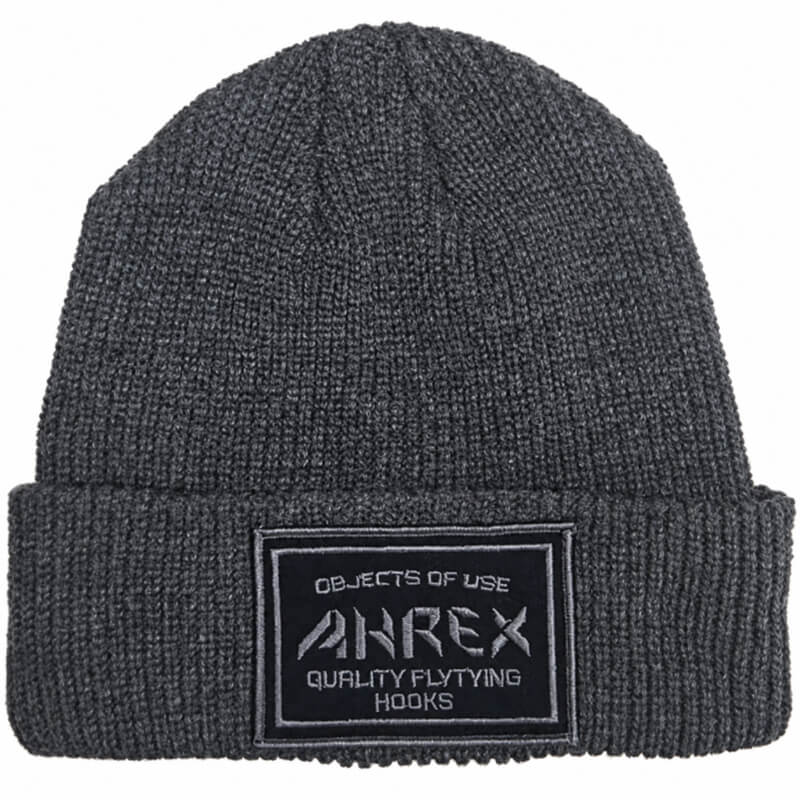 Ahrex Ribbed Knit Woven Patch Beanie