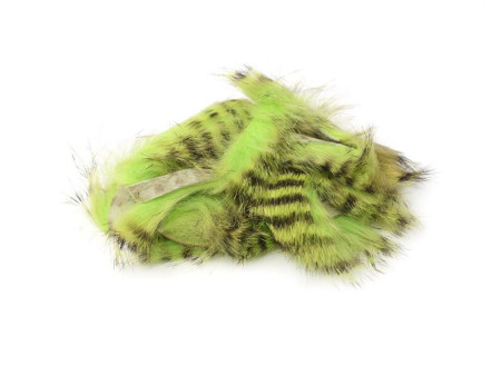 Black Barred Magnum Rabbit Strips - Chartreuse