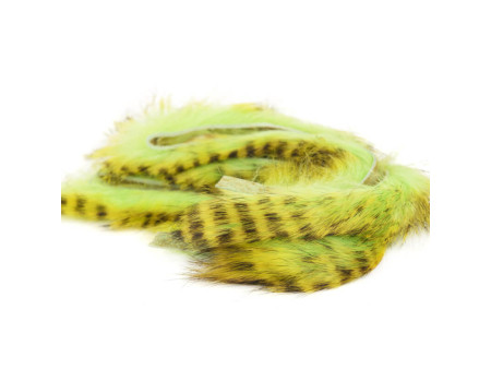 Tiger Barred Magnum Rabbit Strips - Black Barred Chartreuse/ Green chartreuse