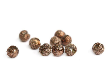 Gritty Slotted Tungsten Beads - Metallic Coffee 3,5  mm